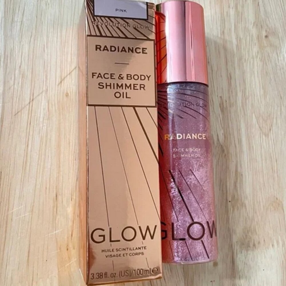 Revolution Glow Shimmer Pink - Skin Oil Face & Body NEW